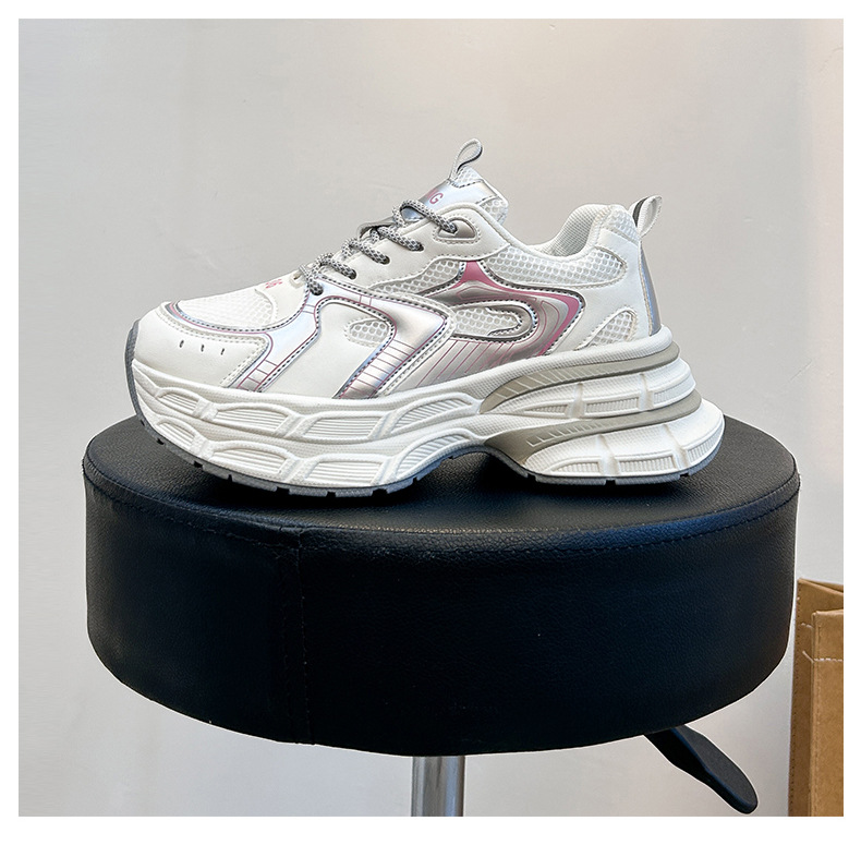 Pantofi sport pentru tătici noi, versiunea coreeană de la Ins, toamna 2024, pentru studenți, alergare, sport, talpă groasă, creștere a înălțimii, pentru timpul liber_voghion.com
