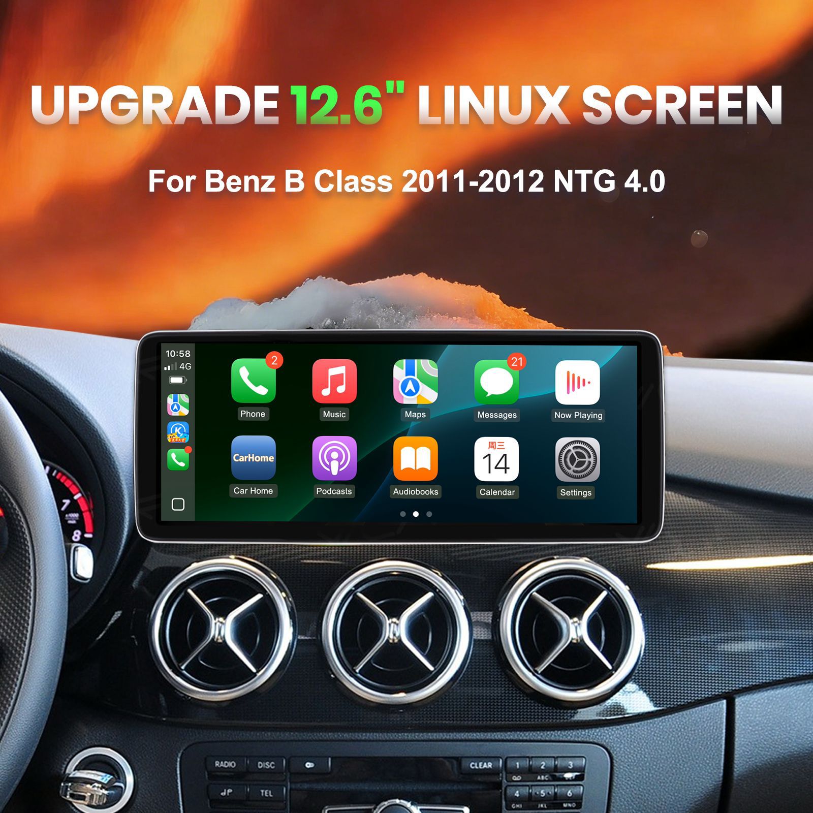 Suitable for Mercedes B-Class 2011-2012 Models, the Linux Screen Replacement Device Is Compatible with Ntg4.0 System Bba