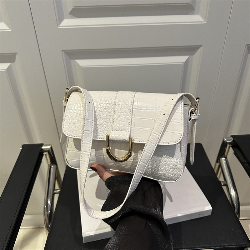 Bolso para mujeres 2025, nuevo estilo de estilo extranjero, cocodrilo, bolso de mano elegante, bolso de hombro debajo de la axila.