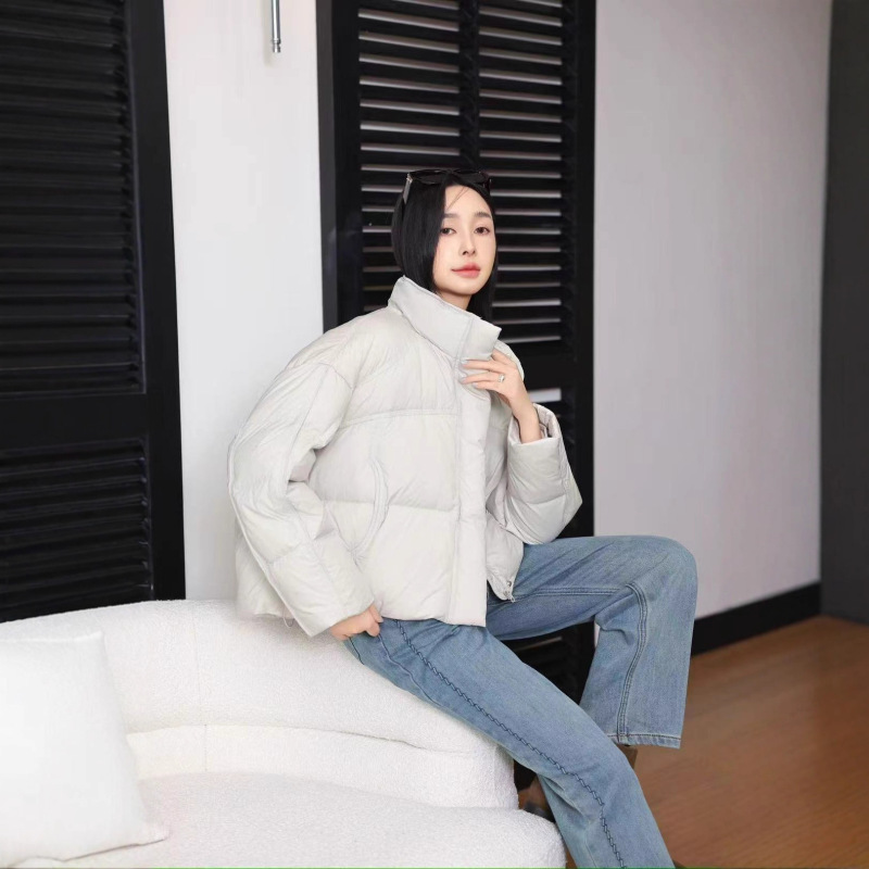 Winter New Korean Fashion Stand Collar Warm Versatile Loose Bread 90 down Jacket