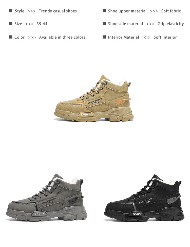 Stivali da uomo in cotone Martin, foderati in pile, caldi e di grandi dimensioni_voghion.com