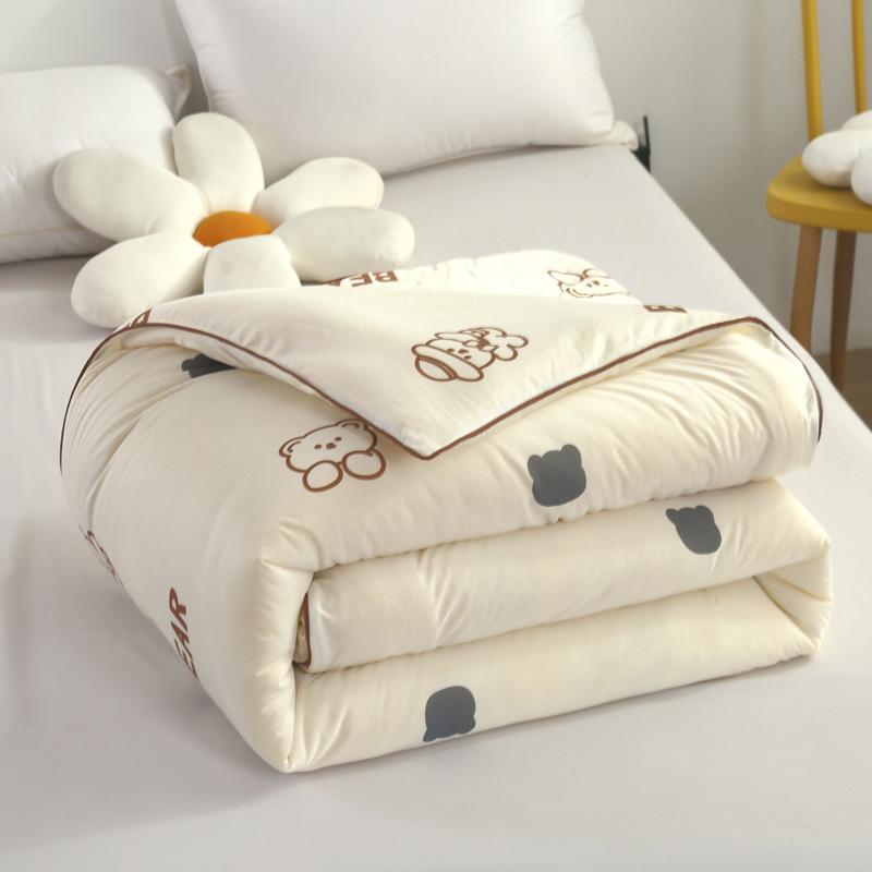 Edredón de fibra de soja Edredón fresco de verano Edredón de aire acondicionado Núcleo de primavera y otoño Dormitorio de verano para niños individuales y dobles Edredón de verano Lavable a máquina