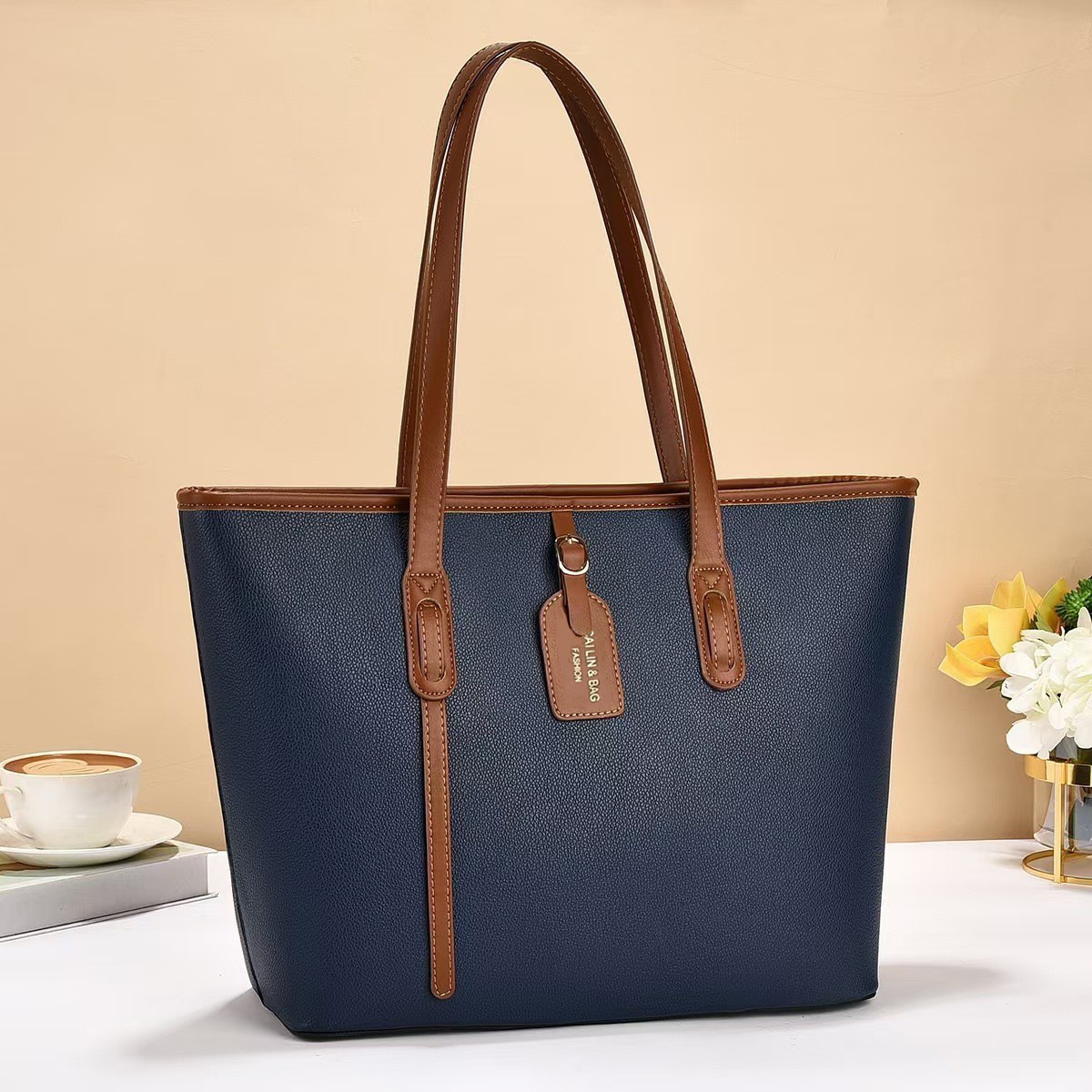 Nuevo estilo minimalista bolso de gran capacidad bolso de gran tamaño bolso de dama bolso de color sólido bolsas de mano versátiles