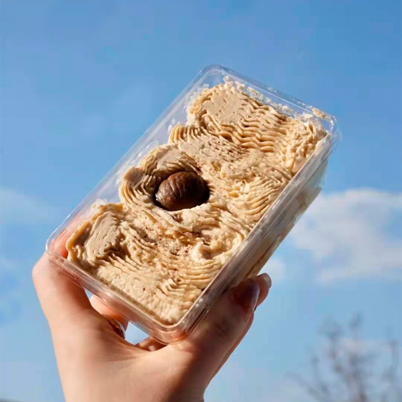 草莓蛋糕盒子提拉米苏盒长方形透明木糠豆乳西点盒水果奶油盒容器