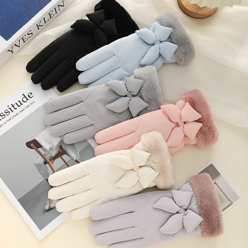 Guanti da donna, antifreddo, foderati in pile, spessi, caldi invernali, sci, ciclismo, sport all'aria aperta, touchscreen, carini,_voghion.com