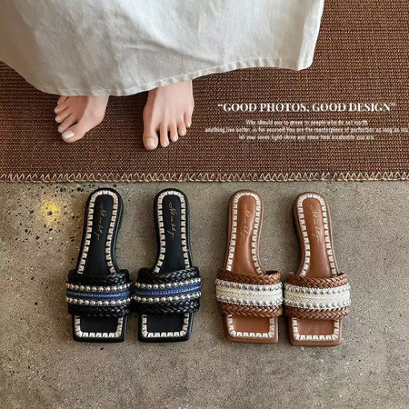 This Year's Trendy Woven Chunky Heel Square-Toe Open-Toe High-Heeled Sandals Are Perfect for Summer Wear and Are Comfortable on the Feet This Year's Trendy Woven Chunky Heel Square-Toe Open-Toe High-Heeled Sandals Are Perfect for Summer Wear and Are Comfortable on the Feet