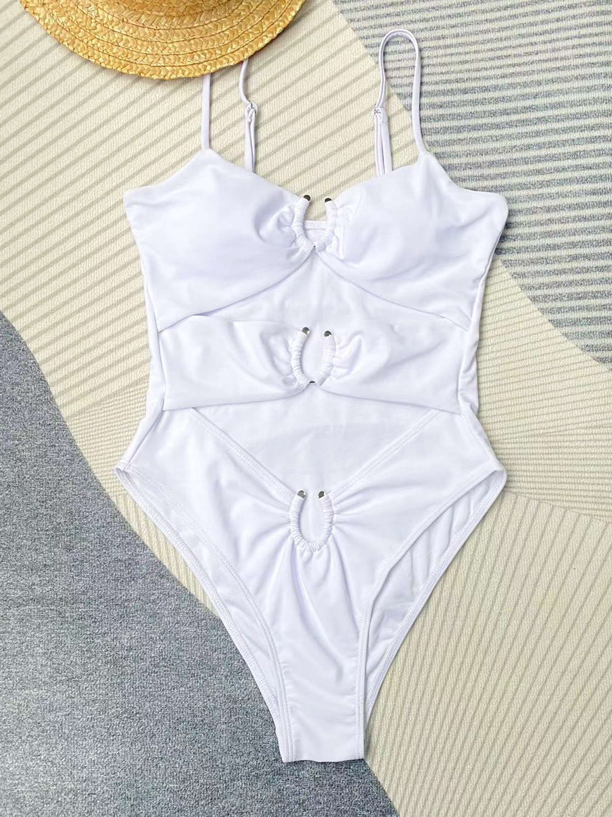 Solid Color Pattern Women's Sexy Solid Color 1 Piece One Piece Swimwear
