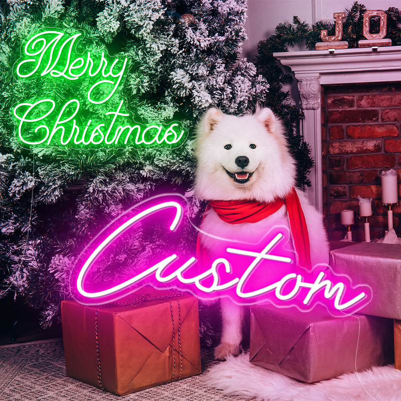 국경 북쪽 아메리카 역 크리스마스 네온 축제 장식 LED 네온 편지 빛 메리 크리스마스