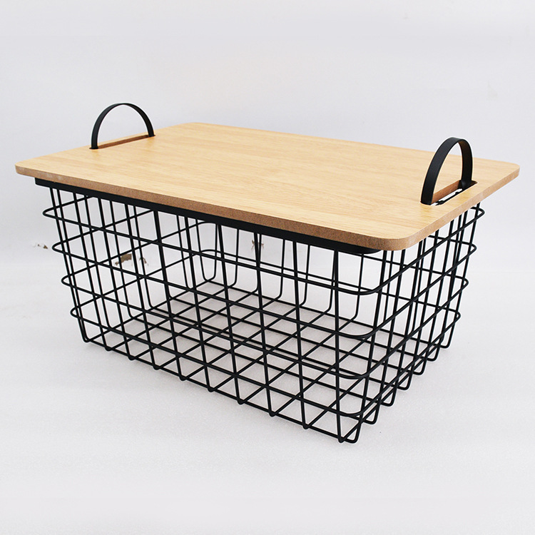 Simplicity Clematis handle Wood cover Storage basket Debris Toys Storage Basket Laundry basket Home Furnishing Storage baskets