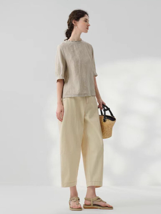 Continuing hemp genuine goods rain and dew hemp leisure all-match artistic life wear fashion leisure travel holiday wear life