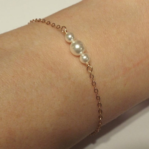European and American cross-border new product, temperament fashion, micro-white pearl matte surface bracelet, women's Mother's Day gift jewelry