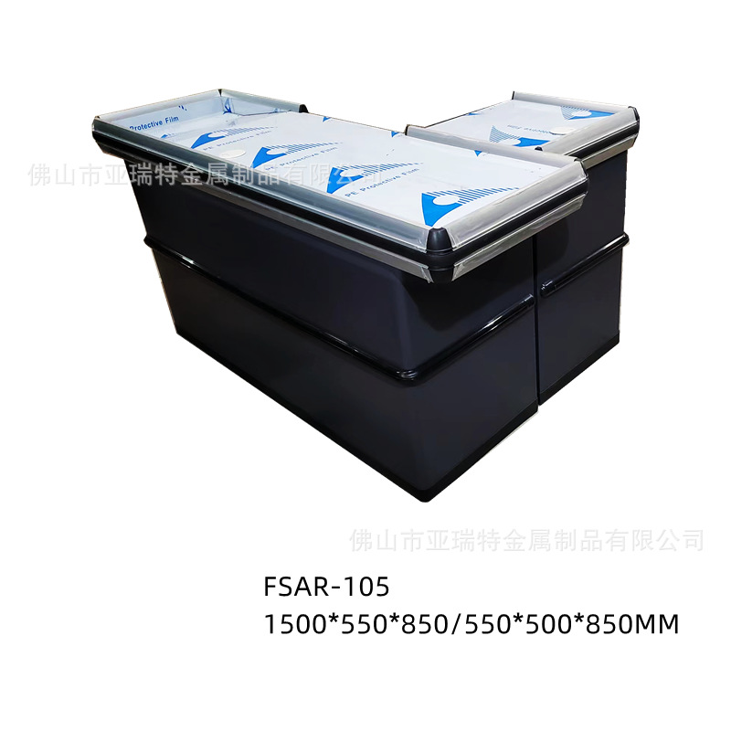 佛山工厂直销超市便利店收银台收银柜台铝合金包边不锈钢