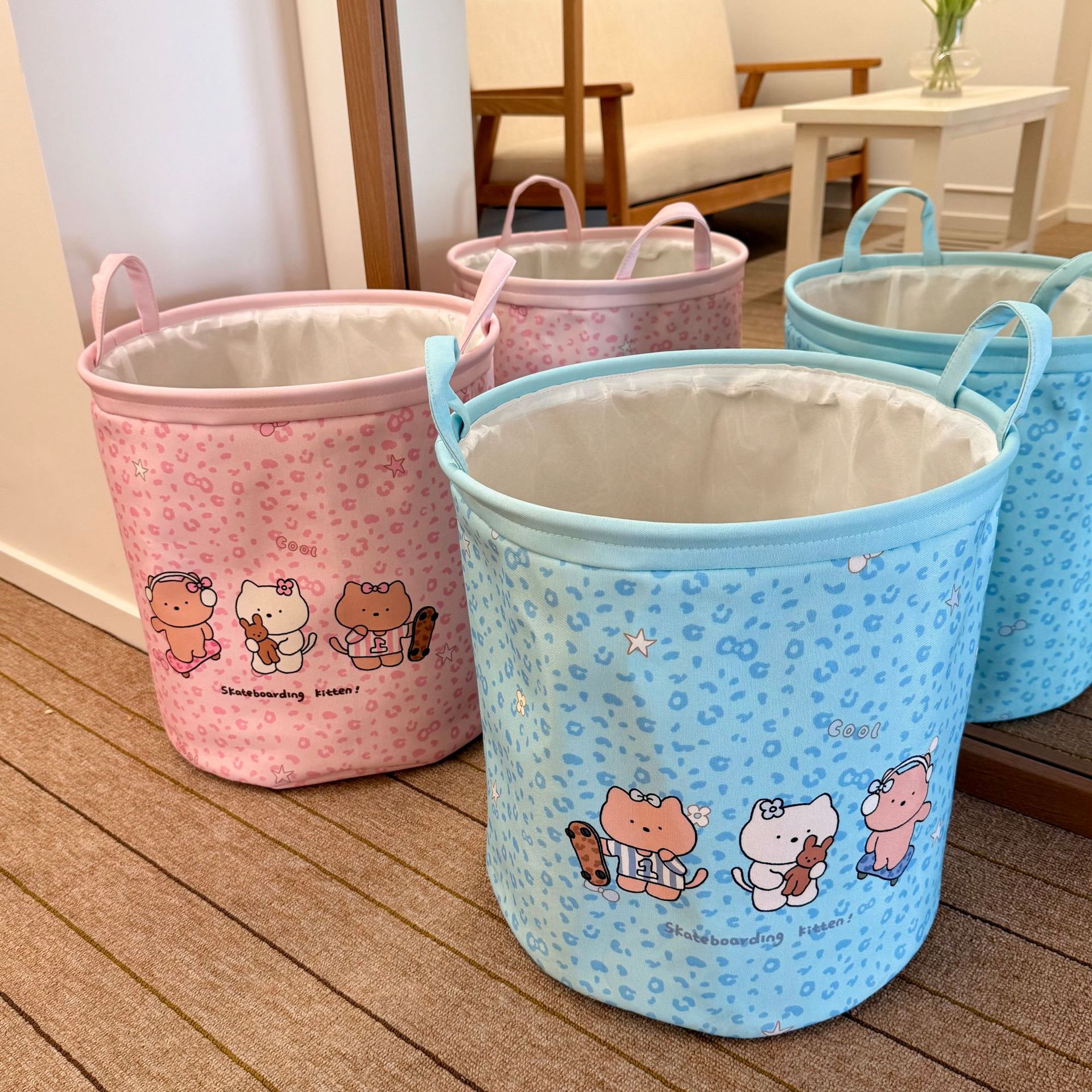 Cesta de ropa sucia para gatos plegable decoración de baño almacenamiento de ropa juguetes dormitorio lavandería cesta de ropa sucia