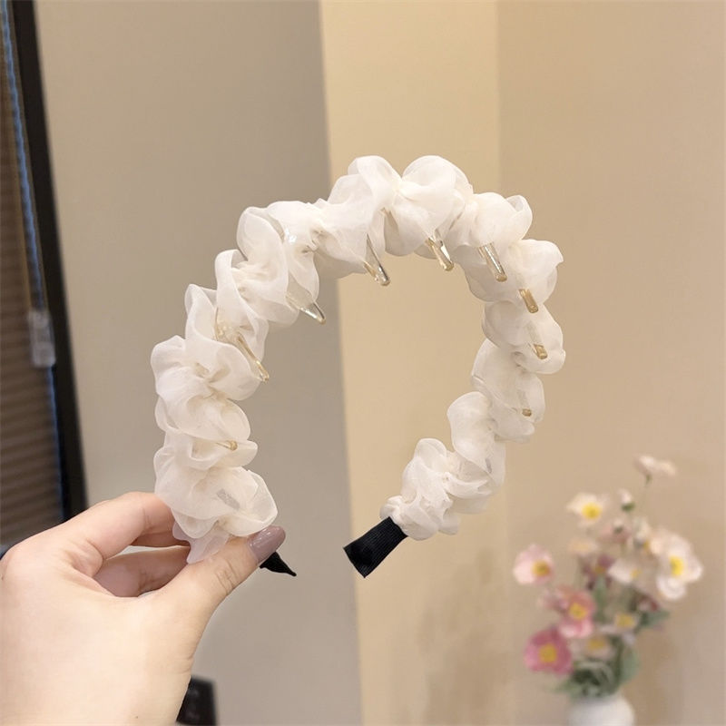 新款波浪网纱波浪发箍女日常外戴头箍高颅顶发卡碎发整理神器|undefined