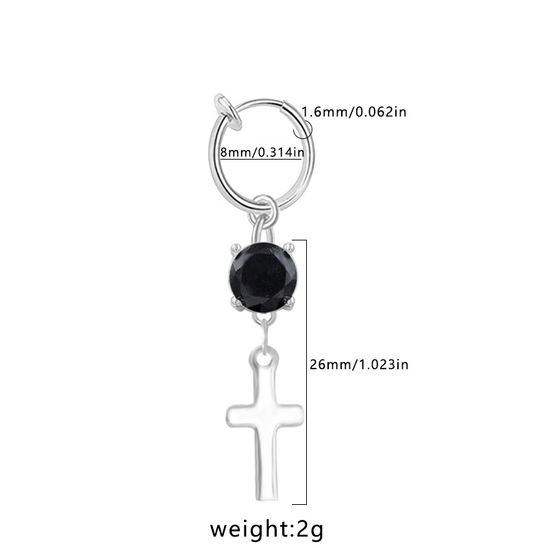 Stainless Steel Non-piercing Cross Belly Button Ring Jewellery_voghion.com
