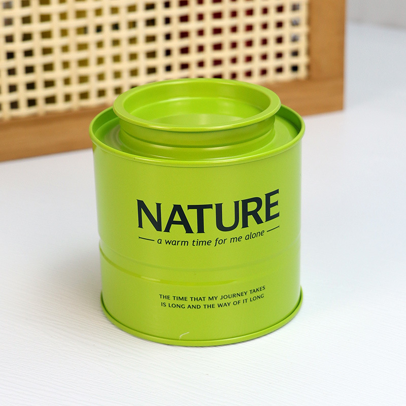 Latas apiladas, cilindros, latas de té, latas selladas, envases de regalo, cajas de hojalata de color sólido, lugar de origen del fabricante