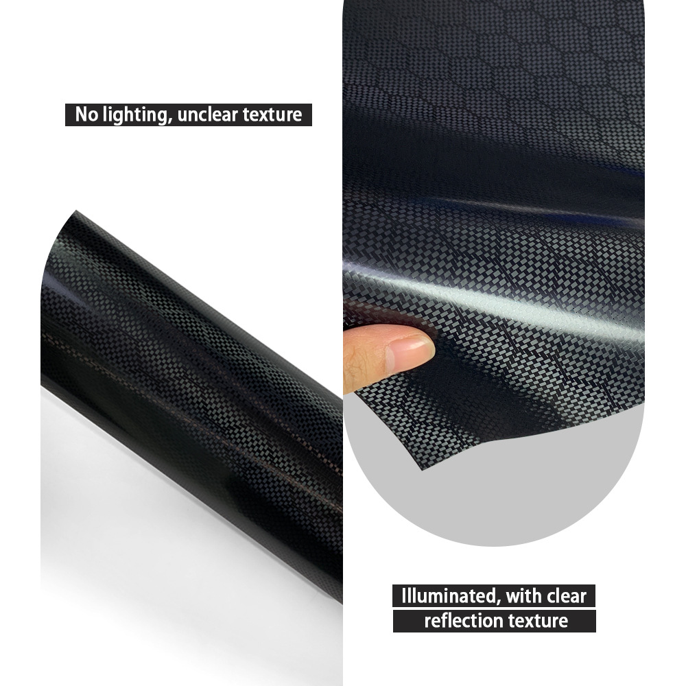 Temu Hot Sale Pet Forged Diamond Carbon Fiber Black Self-Adhesive Interior Rearview Mirror Full Body Sticker Film