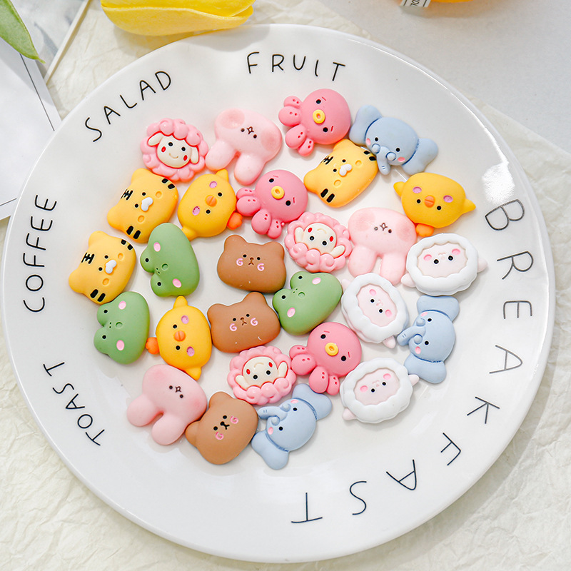 Cute Animal Resin Accessories Mobile Phone Shell Patch diy Making Material Car Bracelet Head Strap Hairpin Sticker