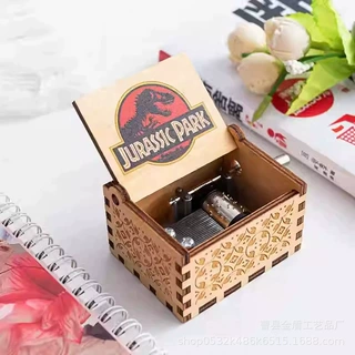 现货木质手摇音乐盒雕刻八音盒侏罗纪星球多款动漫音乐盒精品礼物
