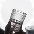 德力玻璃水杯竖纹条纹杯牛奶杯果汁杯啤酒杯透明北欧简约风可叠杯|undefined