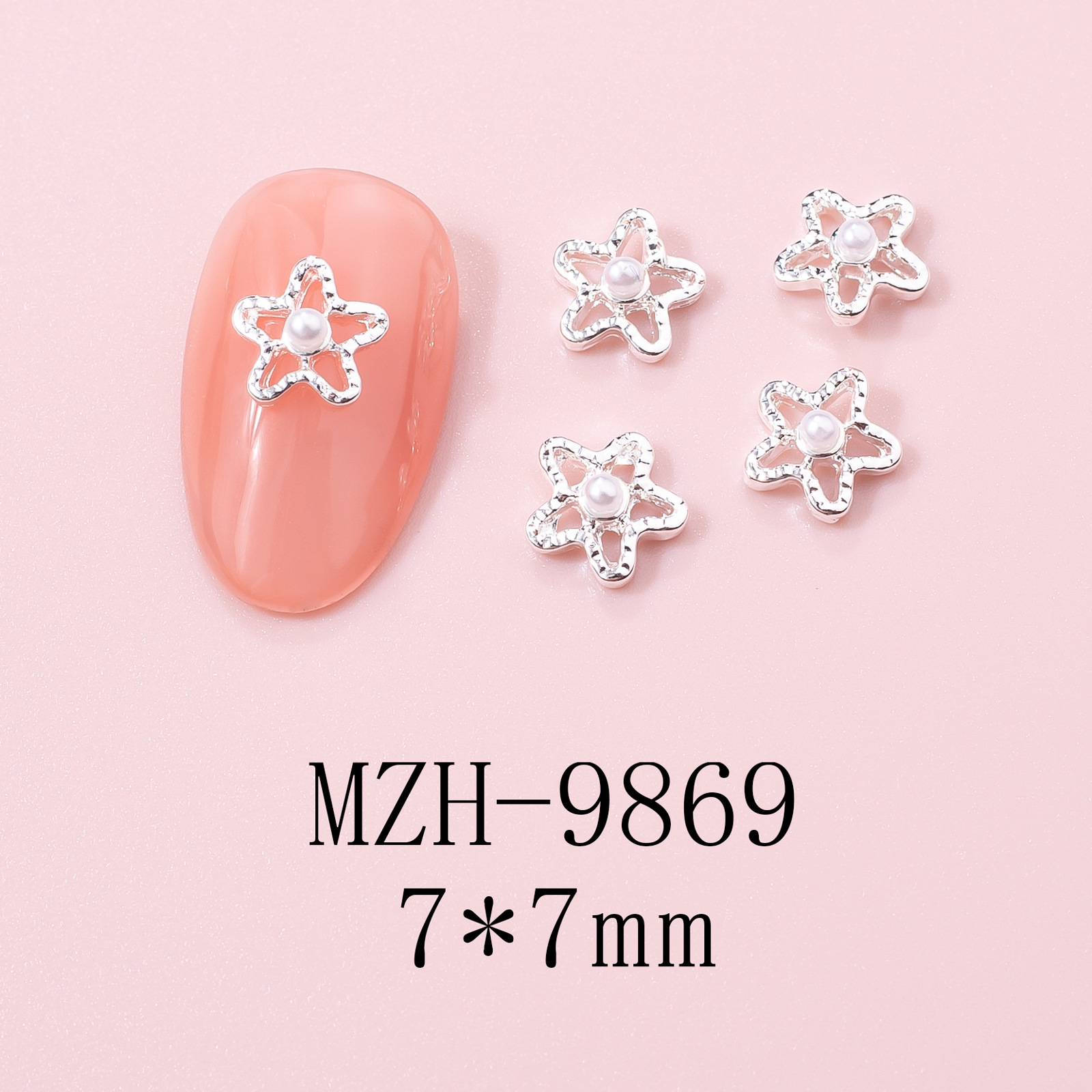 5g Weight Nail Decoration Accessories Nail Supplies 10 PCS/Package Quantity Alloy Material Star Pattern Cute Style Cute Star Alloy Nail Decoration Accessories 10 PCS/Package 19