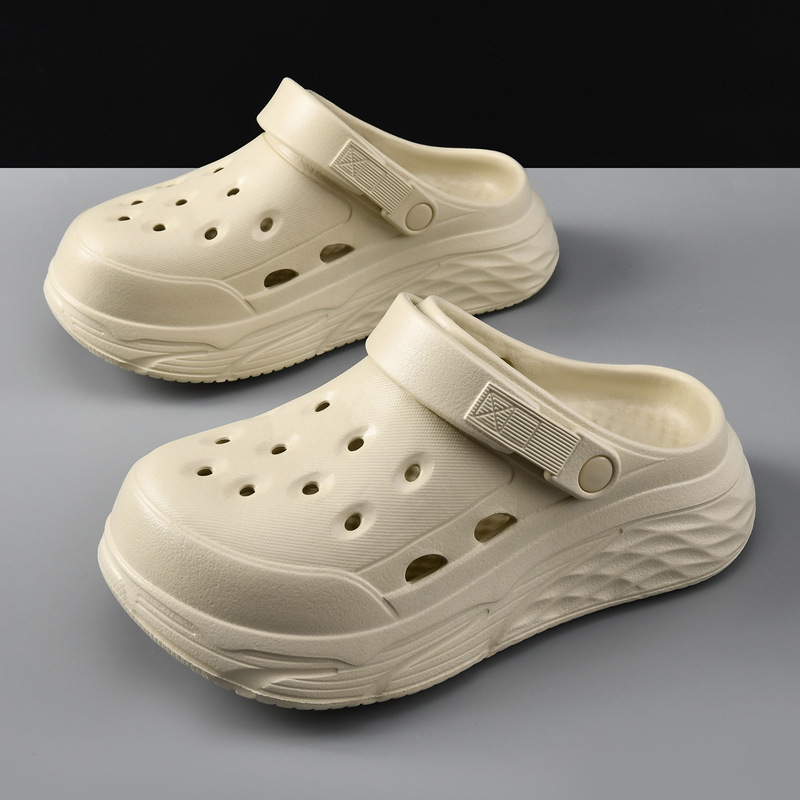 Summer Men's Clogs, Non-Slip Beach Outdoor Thick-Soled Toe Caps, Fashionable and Versatile, Factory Direct Sales