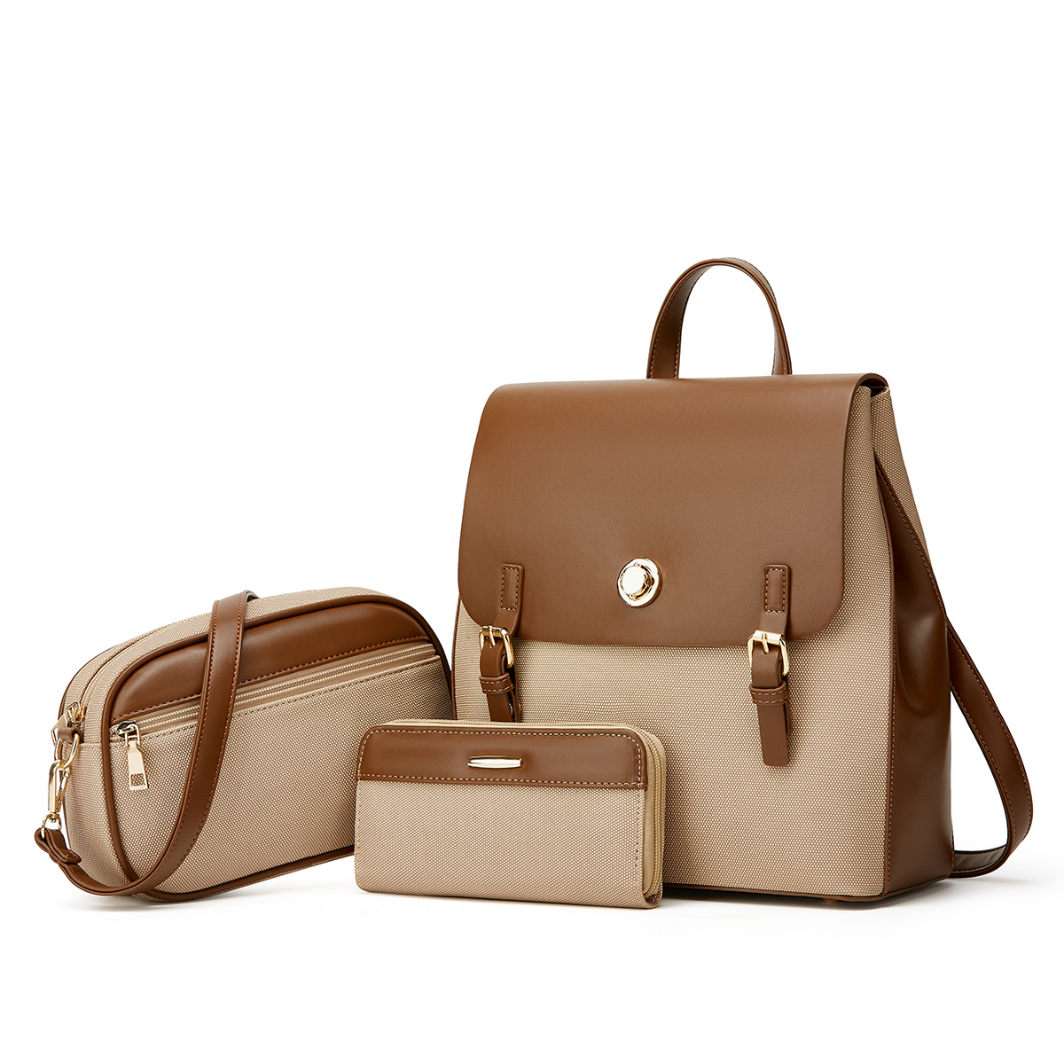2024 new backpack, shoulder women's crossbody bag, three piece set, trendy_voghion.com
