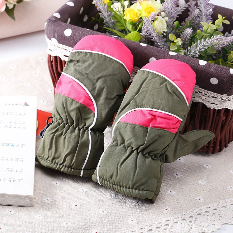 Новые зимние детские уличные морозостойкие перчатки для внешней торговли, разноцветные ветрозащитные и непромокаемые лыжные перчатки с покрытием на пальцах, оптовая продажа