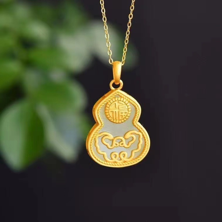 Protective amulet white jade, pendant, stone inlay, accessory, silver 925 sample