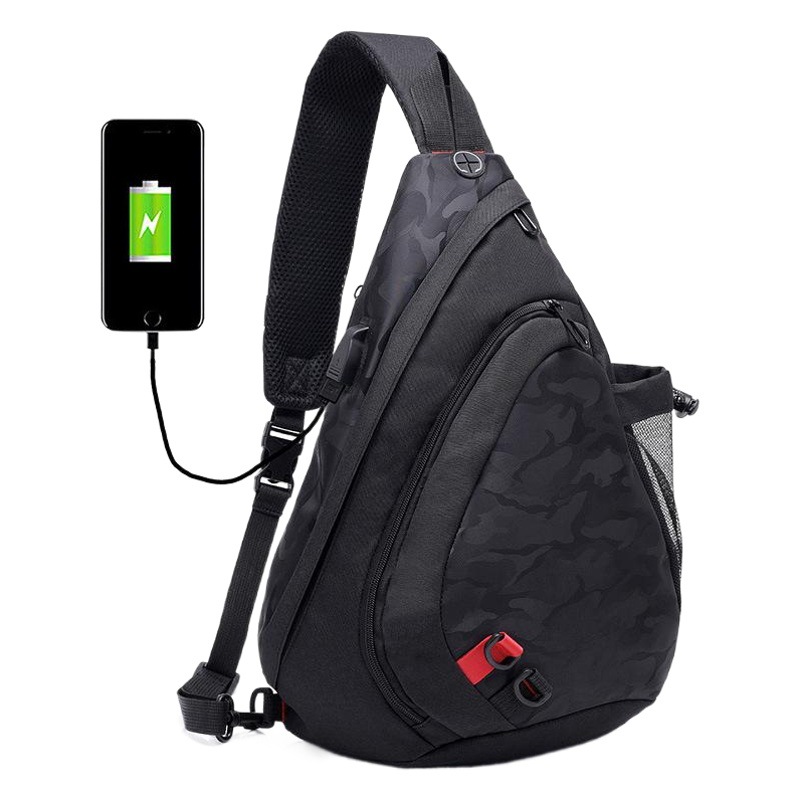 メッセンジャーバッグ新潮大容量カジュアル充電チェストバッグメンズバックパック学生ファッション人気ショルダーメッセンジャーバッグ