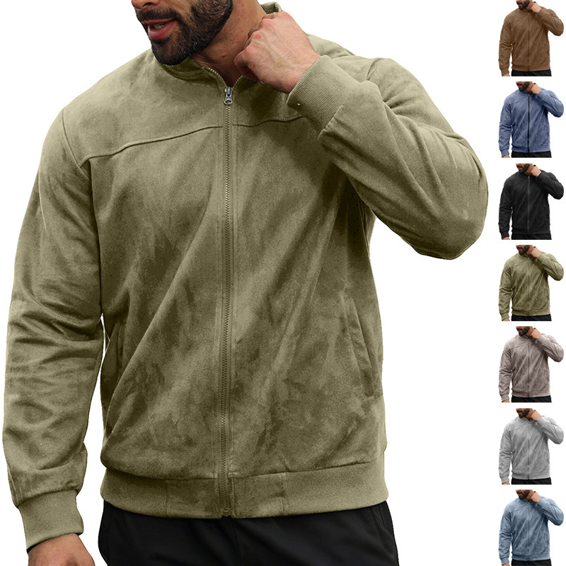 New cross-border men's European and American TEMU Amazon European and American fashion casual explosion suede light sweater jacket New cross-border men's European and American TEMU Amazon European and American fashion casual explosion suede light sweater jacket