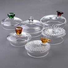 6高硼硅耐热耐高温可蒸煮盖子手工玻璃盖烧水壶盖水杯盖茶具配件
