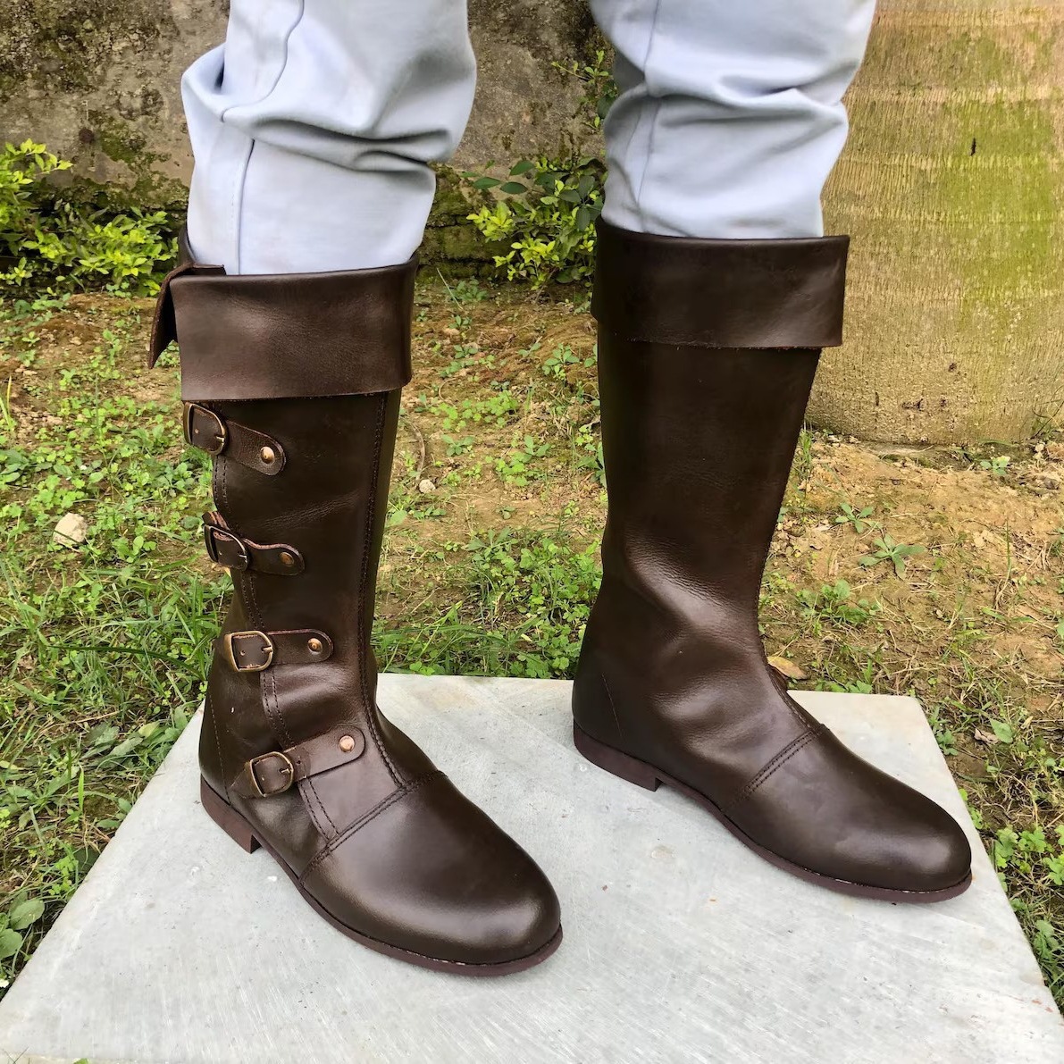 Amazon Halloween Medieval Pirate Renaissance Boots Steampunk Boots High Barrel Cosplay Men's Boots