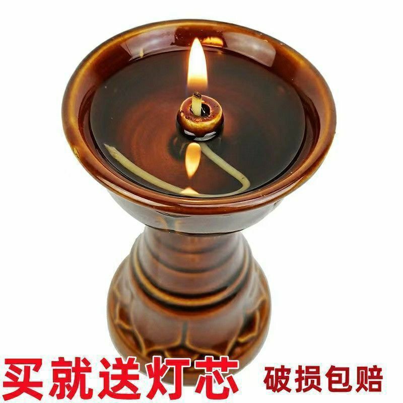 Ceramic Oil Lamp, Old-Fashioned Oil Lamp, Butter Oil Lamp, Kerosene Lamp, Household Retro Oil Lamp, Temple Lamp Ceramic Oil Lamp, Old-Fashioned Oil Lamp, Butter Oil Lamp, Kerosene Lamp, Household Retro Oil Lamp, Temple Lamp