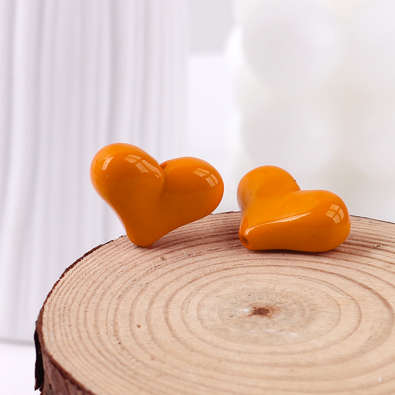 2g Weight Beads Jewelry Making Type DIY Ornament Accessories Classification 1 Piece Quantity Acrylic Material Heart Shape Pattern All Seasons Season Sweet, Simple Style Style 1 Piece Acrylic Heart Shape Beads DIY Ornament Accessories 15