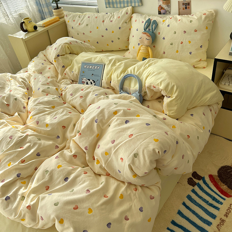 Cama de cuatro piezas de madres y bebés de clase A sábanas de algodón cubierta cama de dormitorio de estudiantes de tres piezas de cama