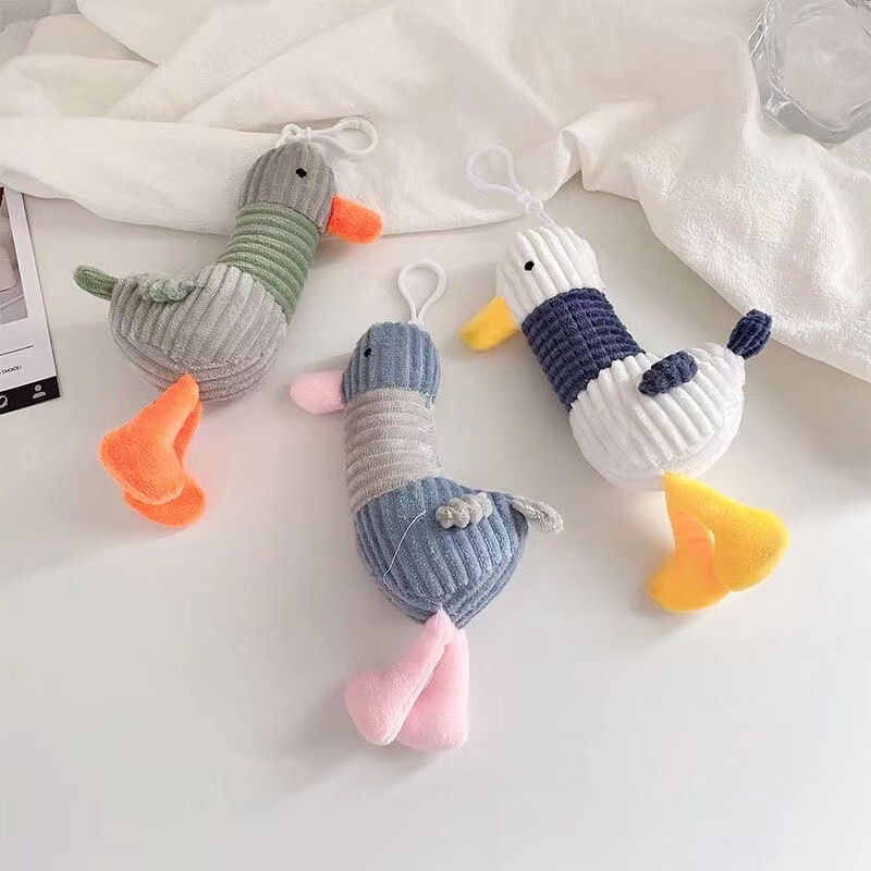 Cute Cartoon Plush Duck Keychain Bag Car Keychain Accessory