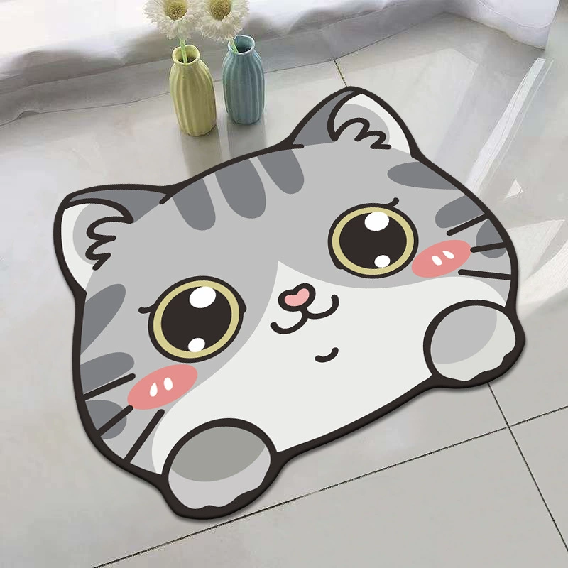 Мультяшная Bath Mat, 3D Face Blush Crystal Velvet, впитывающая влагу, разные размеры