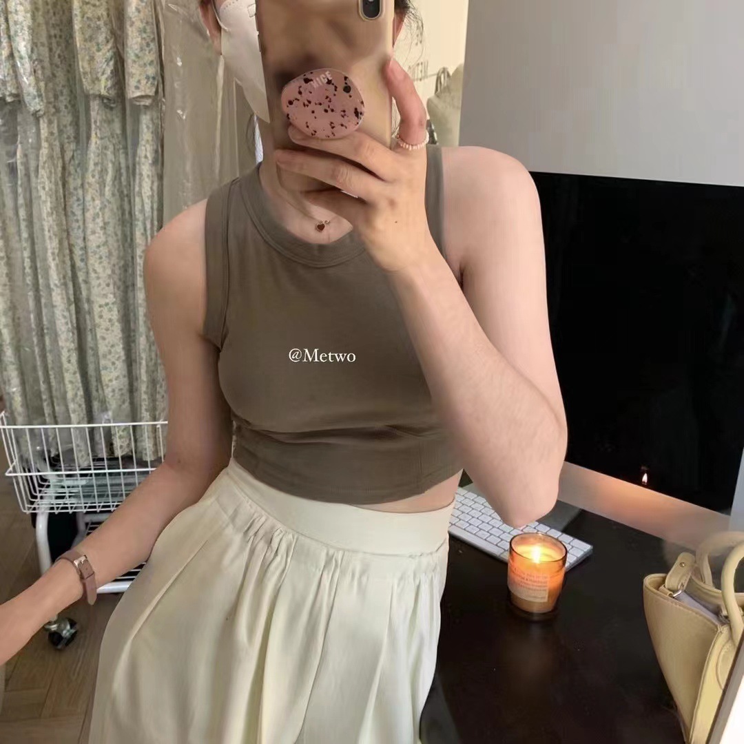 METWO camisola en forma de I en vivo de látex sin costuras slim fit con almohadilla en el pecho belleza espalda chaleco envuelto pecho desgaste exterior