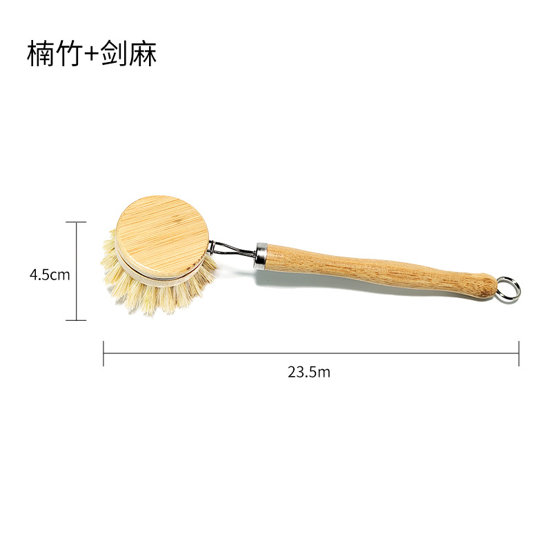 Spot transfronterizo al por mayor cepillo de limpieza antiadherente artefacto mango de madera maciza reemplazable cepillo de cocina cepillo de limpieza de olla