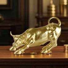 跨境金牛旺市华尔街牛势股市招财装饰客厅办公室摆件开业摆设礼物