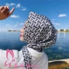 Head Scarf Hat-Black and White B
