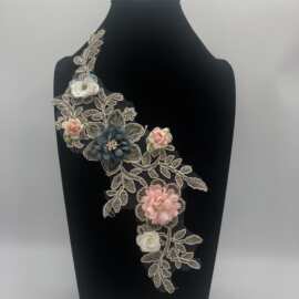 DIY立体花朵手工贴花金线朵花 刺绣汉服旗袍婚纱女装帽子配饰辅料