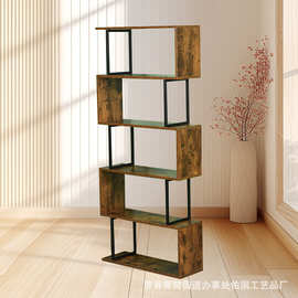 铁木书架置物架客厅隔断收纳柜多层家用办公室现代简约展示储物架