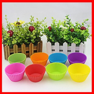 Factory spot silicone round Mafen Cup 7cm high temperature 250 egg tart baking mold cake rice cake Cup