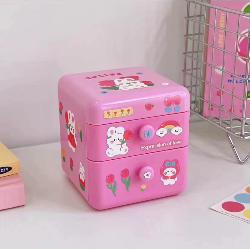 Cute small cartoon storage box, accessory, ring, hairgrip