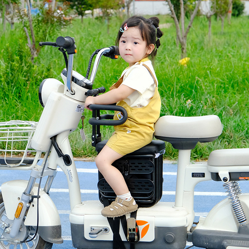 Electric Scooter Child Seat with Front Storage Pedal and Safety Handle, Dedicated Child Safety Seat Storage for Electric Vehicles