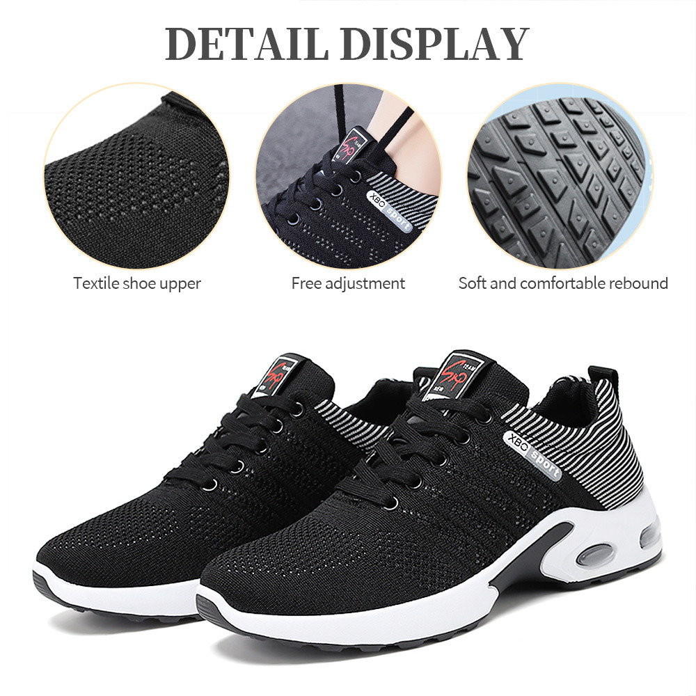 Zapatos zapatos deportivos transfronterizos de talla grande para hombre zapatos de hombre voladores tejidos transpirables zapatos para correr con colchón de aire de suela suave zapatos de hombre con amortiguación de boca baja