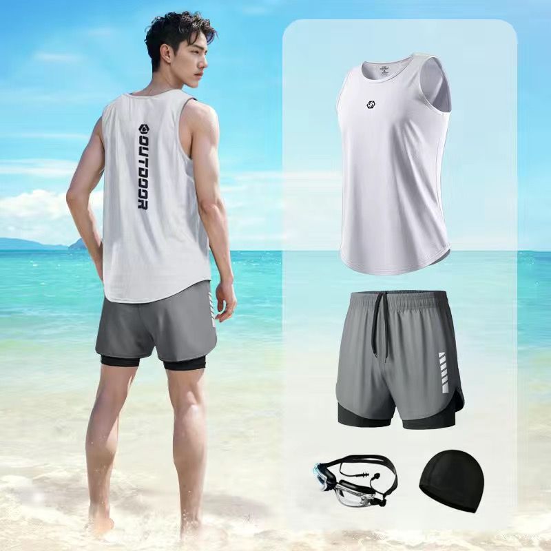 Conjunto de Traje de Baño para Hombre de Poliéster, para Natación y Aguas Termales image 8