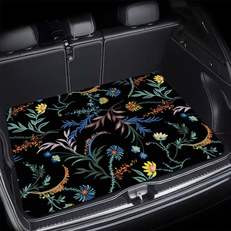 Cross-border best-selling fresh floral car trunk mat, interior decoration mat, dirt-resistant, easy to clean, dust-proof mat